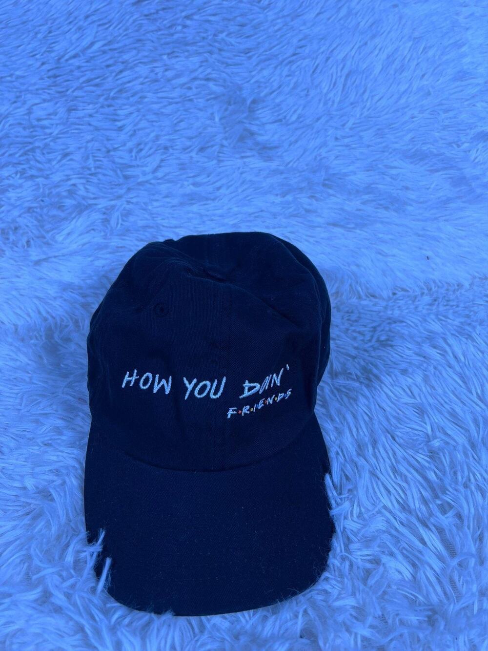 Friends Hat Cap Strap Back Black How You Doin Embroidered TV Show Mens One Size